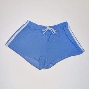 Light Blue Women's Athletic Shorts with Side Stripe